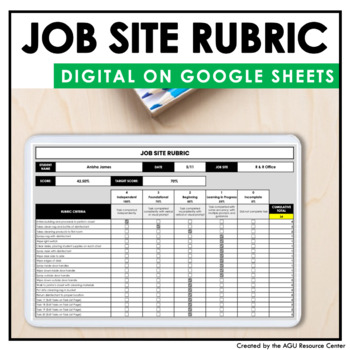 Preview of Job Site Rubric for Job Coaches | Digital in Google Sheets | Special Education