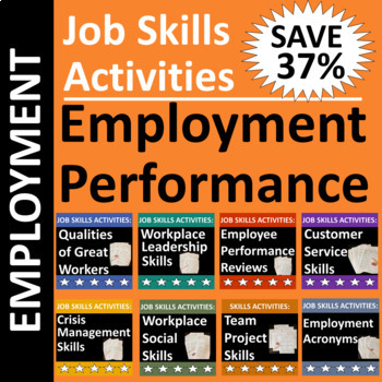 Preview of Job Skills Activities Work Performance Bundle SAVE 37%