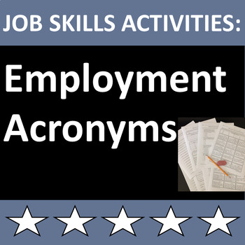 Preview of Employment Acronyms Job Skills Activities