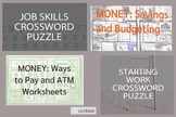 Job Skills Crossword Puzzles and Money Management Workshee