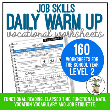 Preview of Job Skills Daily Warm Up Worksheets Level 2