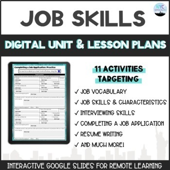 Preview of Job Skills: Digital Unit & Lesson Plans