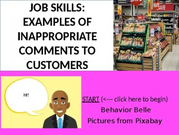 Preview of Job Skills: Examples of Inappropriate Comments to Customers Model PowerPoint