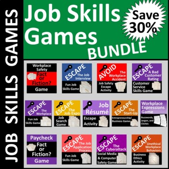Preview of Job Skills Game Bundle  SAVE 30%