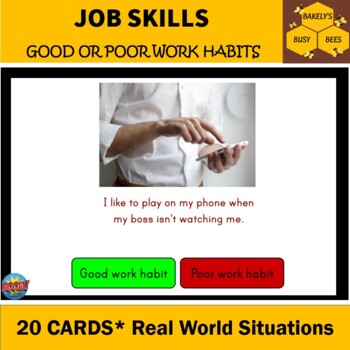 Preview of Job Skills- Good or Poor Work Habits- Boom Cards