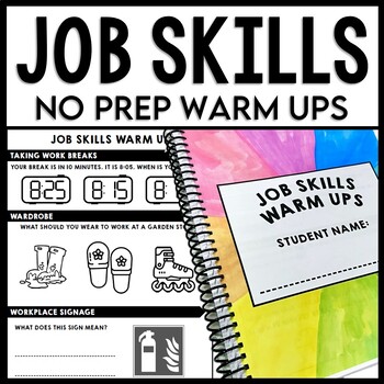 Preview of Job Skills - Life Skills Warm Up - Vocational Skills - BUNDLE # 2