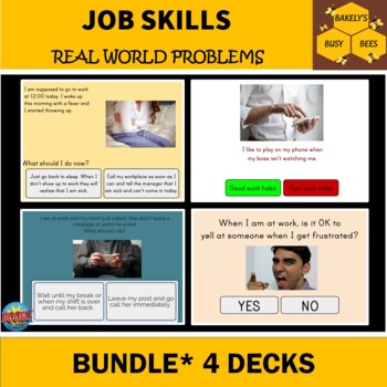 Preview of Job Skills- Problems at Work- 4 Boom Card Activities