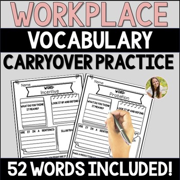 Preview of Job Skills Workplace Vocabulary Transition to Employment Worksheets