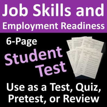 Preview of Job Skills and Employment Readiness Test or Quiz Assessment