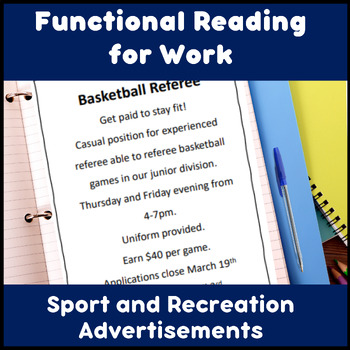 Preview of Functional reading job postings for sport and leisure