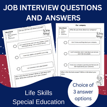 Preview of Job interview questions and answers for life skills