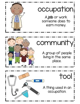 Preview of Job/tool Vocabulary cards