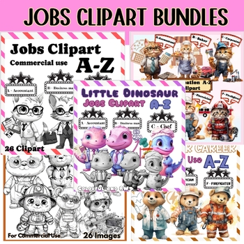 Preview of Jobs Clipart Bundles / Alphabet Occupations A-Z Clipart Bundle