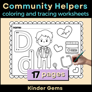 jobs coloring pages occupations writing worksheets by kinder gems store