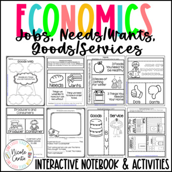 Preview of Jobs, Goods and Services, Needs and Wants - Interactive Notebook