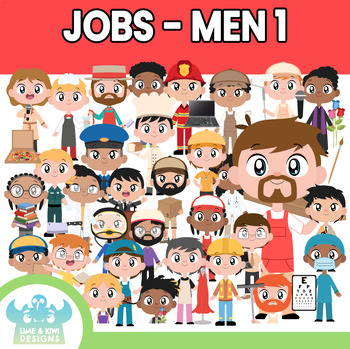Preview of Jobs Occupations - Men 1 Clipart (Lime and Kiwi Designs)