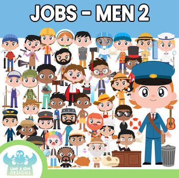 Preview of Jobs Occupations - Men 2 Clipart (Lime and Kiwi Designs)