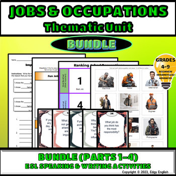 Preview of Jobs & Occupations - Thematic Unit - ESL Newcomer Activities