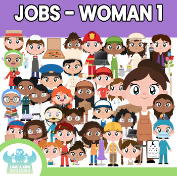 Preview of Jobs Occupations - Woman 1 Clipart (Lime and Kiwi Designs)