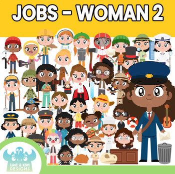 Preview of Jobs Occupations - Woman 2 Clipart (Lime and Kiwi Designs)