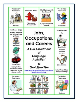 Preview of Jobs, Occupations, and Careers: A Labor Day Language Unit