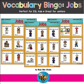 ESL Resources:Jobs - Vocabulary Bingo Game by Busy Bee ...