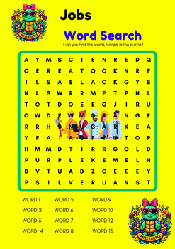 Preview of Jobs Word Search Puzzles: Engaging and Educational Pages