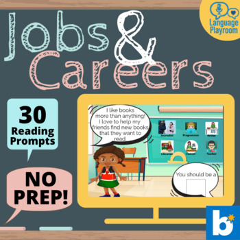 Preview of Jobs and Careers Boom Cards - 30 Task Cards for Expressive Receptive Language