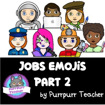 Preview of Jobs professions emoji clip art part 2 {Made by PurrPurr Teacher}
