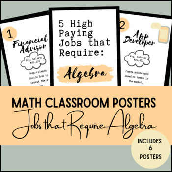 Preview of Jobs that Require Algebra - Middle / High School Math Classroom Decor