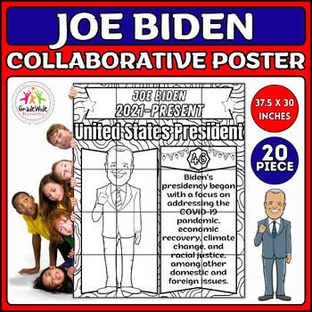 Preview of Joe Biden Collaborative Coloring Poster Bulletin Board | Presidents' Day Craft