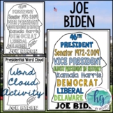 Joe Biden Coloring Page and Word Cloud Activity