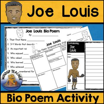 Preview of Joe Louis Biography Poem Activity and Writing Paper