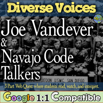 Preview of Joe Vandever & Navajo Code Talkers Web Quest Activity | Diverse Voices Project