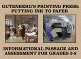 Johann Gutenberg and the Printing Press: Reading Comprehen