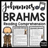 Composer Johannes Brahms Biography Reading Comprehension W