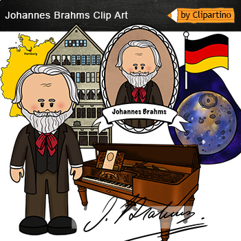 Preview of Johannes Brahms clip art - Famous composers clipart
