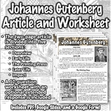 Johannes Gutenberg - Printing Press Worksheet PDF, Google 