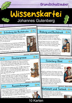 Preview of Johannes Gutenberg - Wissenskartei - Berühmte Persönlichkeiten (German)