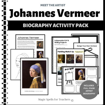 Preview of Johannes Vermeer Activities - Vermeer Biography Art Unit - Easy Art Sub Lesson