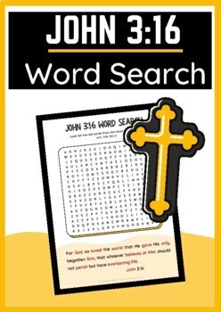 Preview of John 3:16 Bible Verse Word Search