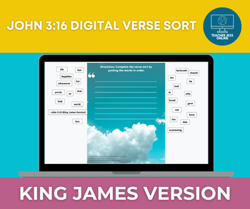 Preview of John 3:16 Verse Memorization Quiz & Verse Sort Bundle (Digital and Print Bundle)