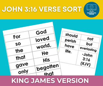 Preview of John 3:16 Verse Memorization Quiz & Verse Sort Bundle (Print Version)