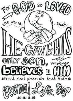 Preview of Coloring Page: John 3:16