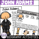 John Adams Biography Activities, Worksheets, Report - Pres