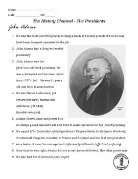 The Presidency Of John Adams Worksheet Answers - Thekidsworksheet