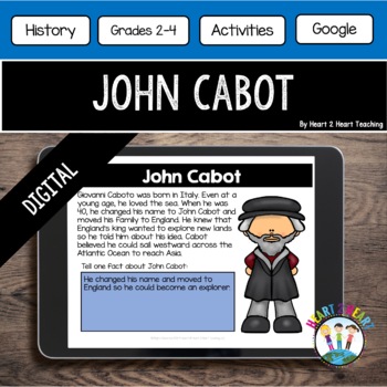 Preview of John Cabot Early European Explorers Digital Resources Unit Google Slides