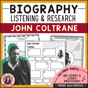 Preview of Black History Month Music Lessons - John Coltrane 