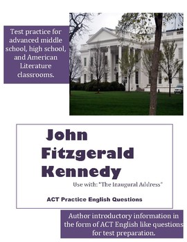 Preview of John F. Kennedy ACT English Practice Questions