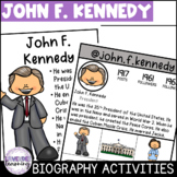 John F. Kennedy Biography Activities, Worksheets, Report -